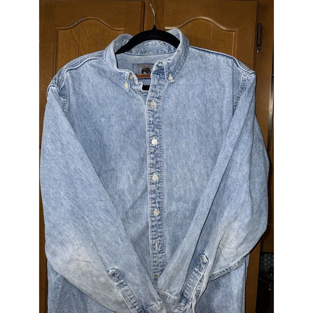 Bear Back Vintage Men's Denim Work shirt Cotton Made In USA